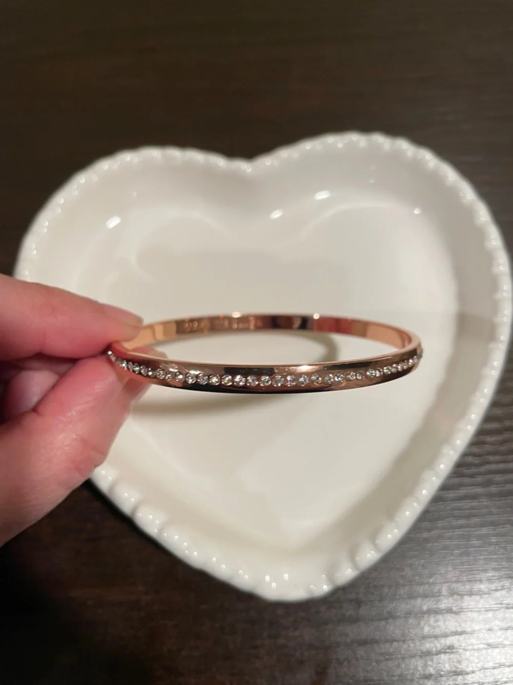 Kate Spade "Make Me Blush" Rose Gold Crystal Pavé Bangle Bracelet - Picture 2 of 8
